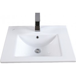 Νιπτήρας Μπάνιου Λευκός Πορσελάνης Creavit Slim SU075 Ένθετος Επίπλου 75 × 45 × 17,5 cm Τετραγωνισμένος Flat