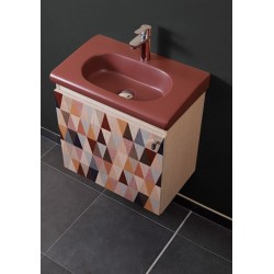 Νιπτήρας Eπιτοίχιος ή Ημιένθετος Adamidis Master Bordeaux 55x33