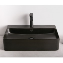 Νιπτήρας Πορσελάνης Επιτραπέζιος/Κρεμαστός New Strata 60×41.5×13 cm Μαύρο