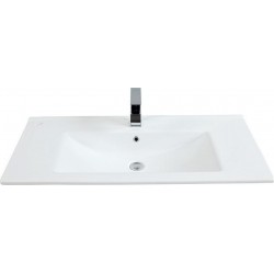 Νιπτήρας Μπάνιου Λευκός Πορσελάνης Creavit Slim SU085 Ένθετος Επίπλου 85 × 45 × 17,5 cm Τετραγωνισμένος Flat