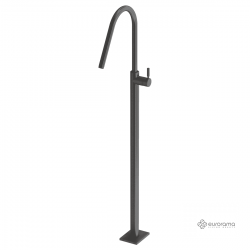Επιδαπέδια Μπαταρία Νιπτήρος Eurorama Με Περιστρεφόμενο Ρουξούνι 13302-410 Black Brushed