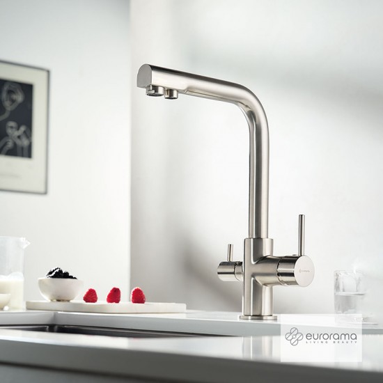 Μπαταριά Κουζίνας Πάγκου Eurorama Filter Tap 13534-110 Inox Για Σύνδεση Με Ντεπόζιτο