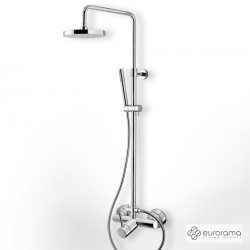 Στήλη Ντουζ 2 Εξόδων Με Κολώνα Ρυθμιζόμενου Υψους Eurorama Tonda Chrome 145065-100 Χρωμέ