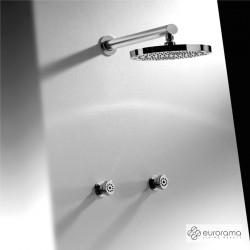 Στρογγυλή Κεφαλή Ντουζ Ø20 Almar Emotion Brass με Επίτοιχο Μπράτσο 35cm Ε044076-100 + C13500L Χρωμέ