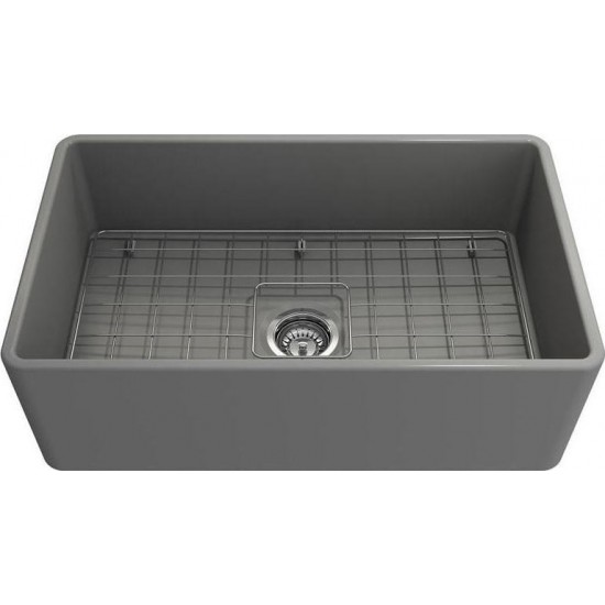 Νεροχύτης Κουζίνας Πορσελάνης 1138 Grey Matt (Γκρι Ματ) 76x46cm Vintage με 1 Μεγάλη Ενιαία Γούρνα Νεροχύτης Κουζίνας Πορσελάνης 1138 Grey Matt (Γκρι Ματ) 76x46cm Vintage με 1 Μεγάλη Ενιαία Γούρνα