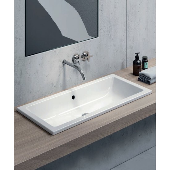 Νιπτήρας Μπάνιου Λευκός Πορσελάνης GSI Kube 8953-300 Ένθετος 60 × 37 εκ. Ορθογώνιος Ένθετος και Ένθετος Επίπλου με Slim Χείλος και με Οπή για Βρύση και Ειδική Αντιμικροβιακή Επίστρωση Νιπτήρας Μπάνιου Λευκός Πορσελάνης GSI Kube 8953-300 Ένθετος 60 × 37 εκ. Ορθογώνιος Ένθετος και Ένθετος Επίπλου με Slim Χείλος και με Οπή για Βρύση και Ειδική Αντιμικροβιακή Επίστρωση