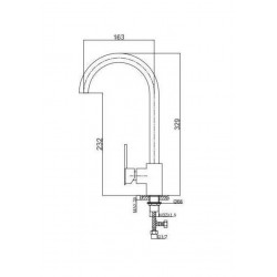 Μπαταρία κουζίνας 1614B Praxis Ψηλή Χρωμέ