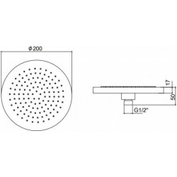 Κεφαλή Ντουζ Andare Karag Ø20 Μαύρο KR-SH1