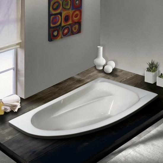 Μπανιέρα Γωνιακή Sirene Marina MAR16090W R ένθετη ή με ποδιά 160 x 90 Μπανιέρα Γωνιακή Sirene Marina MAR16090W R ένθετη ή με ποδιά 160 x 90