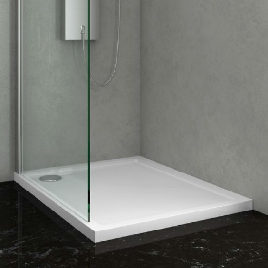 Ντουζιέρα Ορθογώνια Karag New Flat 10 80X130 Λευκή Ακρυλική