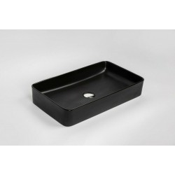 Νιπτήρας Μπάνιου Μαύρος Ματ Πορσελάνης Amco A107B Επικαθήμενος 61 x 35 εκ. Ορθογώνιος Minimal Χωρίς Τρύπα Υπερχείλισης χωρίς Οπή για Βρύση 