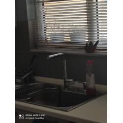 Μπαταρία Κουζίνας Αναμεικτική Ορειχάλκινη Πάγκου Ψηλή Modea Omega 00-2061 Χρωμέ Με Υψηλό Περιστρεφόμενο Ίσιο Ρουξούνι