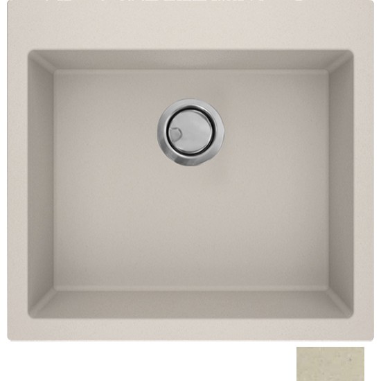 Νεροχύτης Γρανιτένιος Sanitec Ultra Granite 816 (50X50) Ocra Βαρέως Τύπου με 1 Μεγάλη Γούρνα