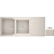 Νεροχύτης Γρανιτένιος Ένθετος Sanitec Ultra Granite 801 2B 1D (116X50) Sabbia (Μπεζ) Βαρέως Τύπου με 2 Γούρνες και Μαξιλάρι
