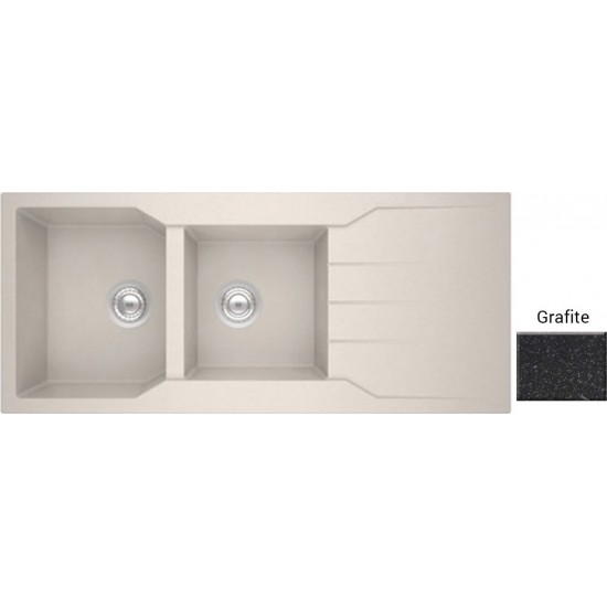 Νεροχύτης Γρανιτένιος Ένθετος Sanitec Ultra Granite 801 2B 1D (116X50) Grafite (Ανθρακί-Μαύρο) Βαρέως Τύπου με 2 Γούρνες και Μαξιλάρι Νεροχύτης Γρανιτένιος Ένθετος Sanitec Ultra Granite 801 2B 1D (116X50) Grafite (Ανθρακί-Μαύρο) Βαρέως Τύπου με 2 Γούρνες και Μαξιλάρι