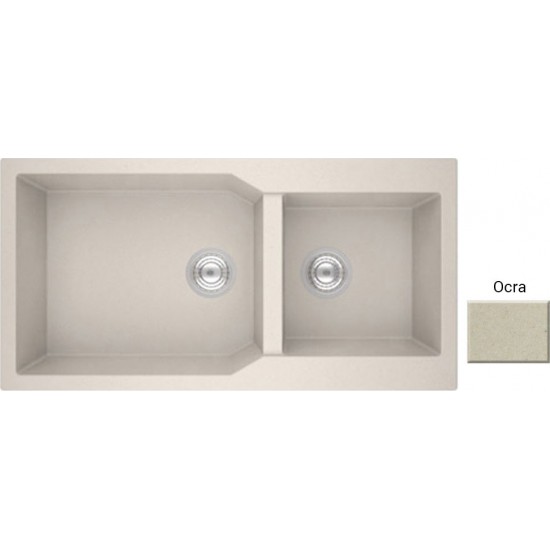 Νεροχύτης Κουζίνας Γρανιτένιος Sanitec Ultra Granite 803 2b (98X50) Ocra με Δύο Ανισομερείς Γούρνες Νεροχύτης Κουζίνας Γρανιτένιος Sanitec Ultra Granite 803 2b (98X50) Ocra με Δύο Ανισομερείς Γούρνες