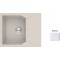 Νεροχύτης Γρανιτένιος Sanitec Ultra Granite Τετραγωνισμένος 812 (60X50)  Bianco (Λευκό) Βαρέως Τύπου με 1 Γούρνα και Μαξιλάρι