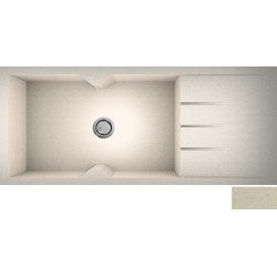 Νεροχύτης Γρανιτένιος Sanitec Ultra Granite 817 116 1B 1D (116x50) Ocra Βαρέως Τύπου με 1 Μεγάλη Γούρνα και Μαξιλάρι