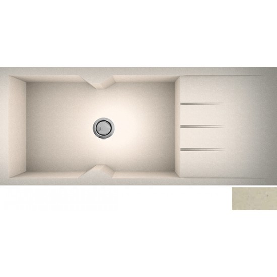 Νεροχύτης Γρανιτένιος Sanitec Ultra Granite 817 116 1B 1D (116x50) Ocra Βαρέως Τύπου με 1 Μεγάλη Γούρνα και Μαξιλάρι