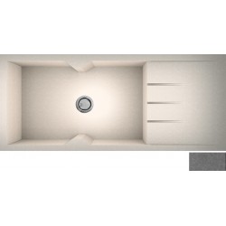 Νεροχύτης Γρανιτένιος Sanitec Ultra Granite 817 116 1B 1D (116x50) Pietra (Γκρι) Βαρέως Τύπου με 1 Μεγάλη Γούρνα και Μαξιλάρι