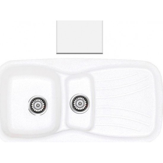 Ένθετος Νεροχύτης Γρανιτένιος Συνθετικός Sanitec 309 Classic 97x51 White