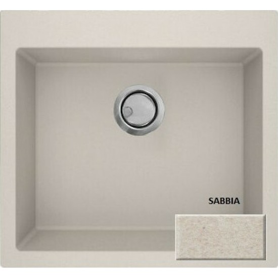 Νεροχύτης Γρανιτένιος Sanitec Ultra Granite 816 (50X50) Sabbia (Μπεζ) Βαρέως Τύπου με 1 Μεγάλη Γούρνα