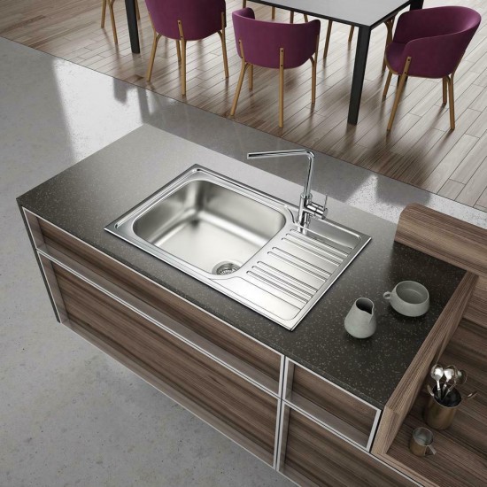 Ένθετος Νεροχύτης 78x50cm Inox Σατινέ Λείος Fortinox Valley 25105 Ένθετος Νεροχύτης 78x50cm Inox Σατινέ Λείος Fortinox Valley 25105