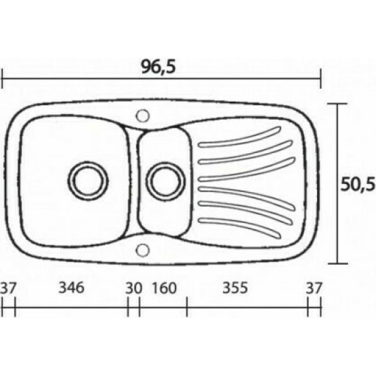 Ένθετος Νεροχύτης Γρανιτένιος Συνθετικός Sanitec 309 Classic 97x51 White