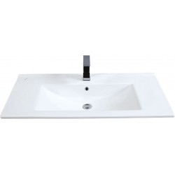 Νιπτήρας Μπάνιου Λευκός Πορσελάνης Creavit Slim SU 100 Ένθετος Επίπλου 100 × 45 × 17,5 cm Τετραγωνισμένος Flat