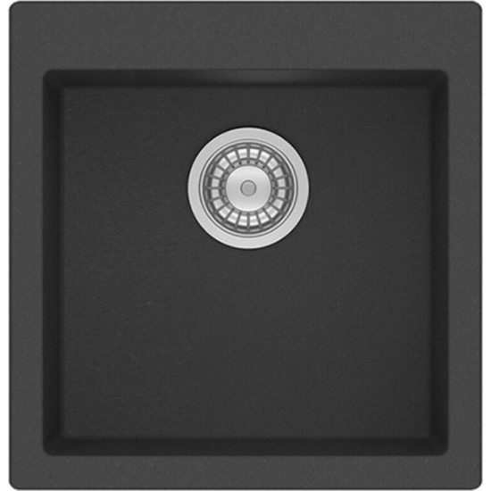 Νεροχύτης Γρανιτένιος Sanitec Ultra Granite 816 (50X50) Grafite (Ανθρακί-Μαύρο) Βαρέως Τύπου με 1 Μεγάλη Γούρνα