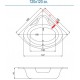 Μπανιέρα Γωνιακή Υδρομασάζ Sirene Modena ένθετη ή με ποδιά 120 x 120 cm