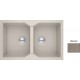 Νεροχύτης Γρανιτένιος Sanitec Ultra Granite Τετραγωνισμένος 806 (79X50) Sienna (Καφέ) Βαρέως Τύπου με 2 Ίσες Γούρνες 