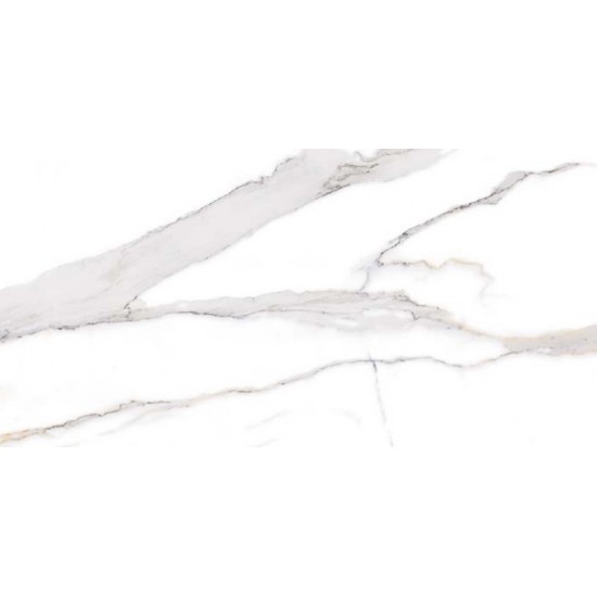 Πλακάκι Swan Satvario Karag 60x120 A' Full Lapato Γυαλιστερό Μαρμαριζέ Λευκό