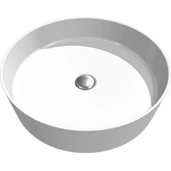 Νιπτήρας Μπάνιου Λευκός Πορσελάνης Creavit LP145 45x45X11,5cm Κυκλικός Επικαθήμενος χωρίς Υπερχείλιση και χωρίς Οπή για Βρύση