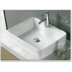 Νιπτήρας Μπάνιου Πορσελάνης Μαύρος Ματ Gloria Dolce 38-8025 49 x 38 εκ. Επικαθήμενος Τετραγωνισμένος με Οπή για Βρύση Νιπτήρας Μπάνιου Πορσελάνης Μαύρος Ματ Gloria Dolce 38-8025 49 x 38 εκ. Επικαθήμενος Τετραγωνισμένος με Οπή για Βρύση