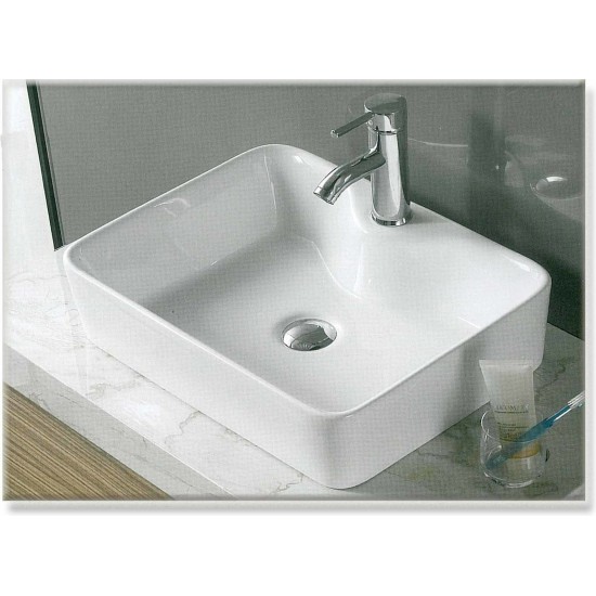 Νιπτήρας Μπάνιου Πορσελάνης Λευκός Gloria Dolce 11-8025 49 x 38 εκ. Επικαθήμενος Τετραγωνισμένος με Οπή για Βρύση Νιπτήρας Μπάνιου Πορσελάνης Λευκός Gloria Dolce 11-8025 49 x 38 εκ. Επικαθήμενος Τετραγωνισμένος με Οπή για Βρύση