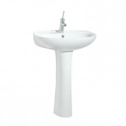 Νιπτήρας Μπάνιου Λευκός Πορσελάνης Creavit Apollo SD055 55X45 Οβάλ Επιτοίχιος Κρεμαστός με Δυνατότητα Τοποθέτησης με Κολώνα, ημικολώνα ή με Μεταλλικά Βύσματα