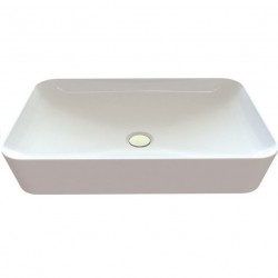 Νιπτήρας Μπάνιου Πορσελάνης Creavit ULTRA Λευκός 60x40cm (UL060) Επικαθήμενος χωρίς Υπερχείλιση και χωρίς Οπή για Βρύση