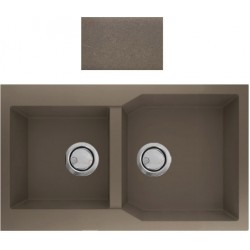 Νεροχύτης Γρανιτένιος Sanitec Ultra Granite 804 (86X50) Sienna Βαρέως Τύπου με 2 Ανισομερείς Γούρνες 