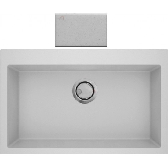  Νεροχύτης Κουζίνας Γρανιτένιος Sanitec Ultra Bianco (Λευκό) 808 79 1B (79X50) με Μία Ενιαία Μεγάλη Γούρνα