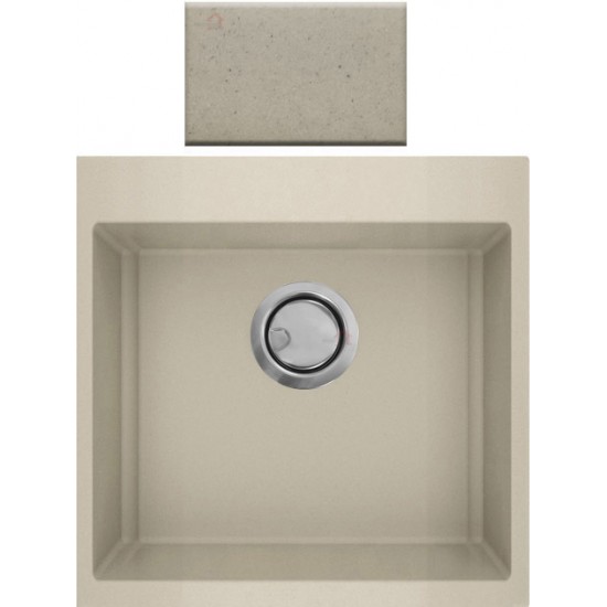 Νεροχύτης Γρανιτένιος Sanitec Ultra Granite 816 (50X50) Ocra Βαρέως Τύπου με 1 Μεγάλη Γούρνα