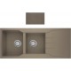 Νεροχύτης Γρανιτένιος Ένθετος Sanitec Ultra Granite 801 2B 1D (116X50) Sienna (Καφέ) Βαρέως Τύπου με 2 Γούρνες και Μαξιλάρι