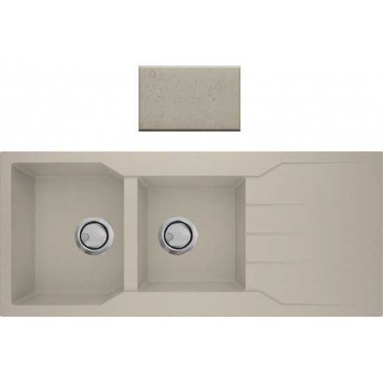 Νεροχύτης Γρανιτένιος Ένθετος Sanitec Ultra Granite 801 2B 1D (116X50) Ocra Βαρέως Τύπου με 2 Γούρνες και Μαξιλάρι Νεροχύτης Γρανιτένιος Ένθετος Sanitec Ultra Granite 801 2B 1D (116X50) Ocra Βαρέως Τύπου με 2 Γούρνες και Μαξιλάρι