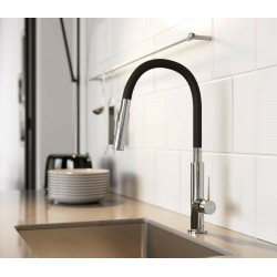 Μπαταρία κουζίνας με εύκαμπτο στόμιο Ferro Zumba Slim 2f Black BZA43B Μπαταρία κουζίνας με εύκαμπτο στόμιο Ferro Zumba Slim 2f Black BZA43B