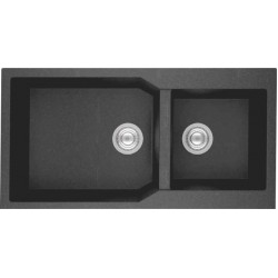 Νεροχύτης Κουζίνας Γρανιτένιος Sanitec Ultra Granite 803 2b (98X50) Pietra (Γκρι) με Δύο Ανισομερείς Γούρνες