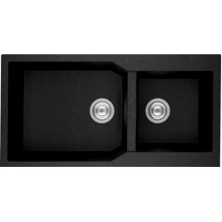 Νεροχύτης Κουζίνας Γρανιτένιος Sanitec Ultra Granite 803 2b (98X50) Grafite (Ανθρακί) με Δύο Ανισομερείς Γούρνες