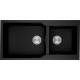 Νεροχύτης Κουζίνας Γρανιτένιος Sanitec Ultra Granite 803 2b (98X50) Grafite (Ανθρακί) με Δύο Ανισομερείς Γούρνες