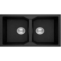 Νεροχύτης Γρανιτένιος Sanitec Ultra Granite Τετραγωνισμένος 806 (79X50) Grafite (Ανθρακί) Βαρέως Τύπου με 2 Ίσες Γούρνες 