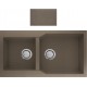 Νεροχύτης Κουζίνας Γρανιτένιος Sanitec Ultra Granite 803 2b (98X50) Sienna (Καφέ) με Δύο Ανισομερείς Γούρνες