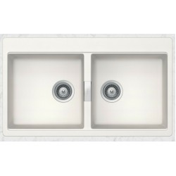 Ένθετος Νεροχύτης 86x50cm Schock Cristadur Mono 15295-1302 Polaris (Λευκό) με 2 Γούρνες